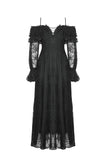 Gothic Off-Shoulder Layered Ruffle Elegant Maxi Dress DW1011