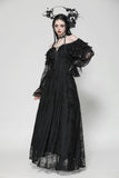 Gothic Off-Shoulder Layered Ruffle Elegant Maxi Dress DW1011