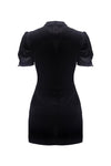 Black lady vintage lace up chest bodycon dress DW308 - Gothlolibeauty