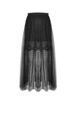 Punk tasseled mesh see-through long skirt KW167 - Gothlolibeauty