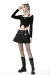Punk rock chain pleated mini skirt KW222