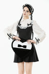 Lolita Black & White Bow Heart Bag ABG015