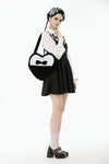 Lolita Black & White Bow Heart Bag ABG015