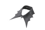 Punk Batwing Leather Choker with O-Ring and Star Drop ACK152