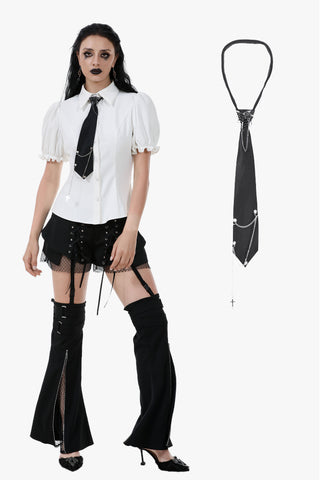 Punk Grommet Chain-Link Neck Tie ACK157
