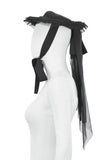 Gothic Playful Sun Hat with Pleated Rose Trim and Bow Detail ACP011