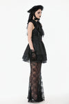 Gothic Playful Sun Hat with Pleated Rose Trim and Bow Detail ACP011