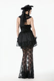 Gothic Playful Sun Hat with Pleated Rose Trim and Bow Detail ACP011