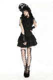 Gothic black skeleton lace gloves AGL025