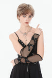 Punk Mesh Hollow Chain Decor Gloves AGL028 - Gothlolibeauty
