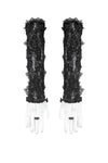 Black Gothic Lace Long Gloves with Ribbon Ties AGL029