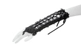 Black Gothic Lace Long Gloves with Ribbon Ties AGL029