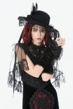 Gothic Velvet Lace Embroidered Gloves AGL030 - Gothlolibeauty