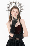 Gothic Romantic Vintage Velvet Arm Warmers with 3D Embroidered Roses AGL035