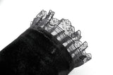Gothic Romantic Vintage Velvet Arm Warmers with 3D Embroidered Roses AGL035