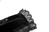 Gothic Vintage 3D Black Rose Lace and Velvet Patchwork Ring-Loop Arm Sleeves AGL036