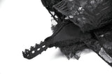 Gothic Vintage 3D Black Rose Lace and Velvet Patchwork Ring-Loop Arm Sleeves AGL036