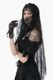 Gothic Romantic Vintage Velvet Arm Warmers with 3D Embroidered Roses AGL035