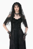 Gothic Romantic Vintage Velvet Arm Warmers with 3D Embroidered Roses AGL035