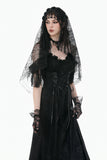 Gothic Romantic Vintage Velvet Arm Warmers with 3D Embroidered Roses AGL035
