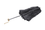 Black embroidery telescopic umbrella AUM014