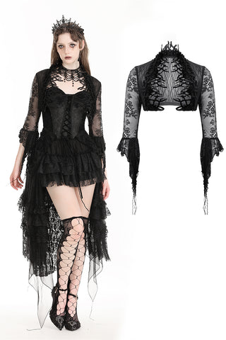 Witchy Gothic mysterious embroidery lace cape BW144