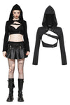 Punk hooded cross-strap buckle shrug BW147