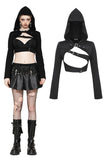 Punk hooded cross-strap buckle shrug BW147