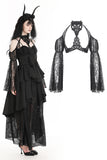 Gothic black sexy shoulders bubble lace sleeves cape BW152