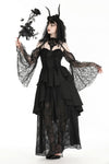 Gothic black sexy shoulders bubble lace sleeves cape BW152