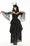 Gothic black sexy shoulders bubble lace sleeves cape BW152