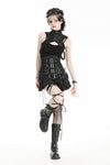 Punk snake-patterned leather  stand-up collar top BW153