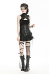 Punk snake-patterned leather  stand-up collar top BW153