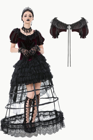 Gothic Black-red Thorn Rose Princess Capelet BW165