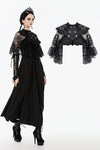 Gothic Lace Overlay Cape | Double Button Collar | Embroidered Lace Edging BW167