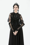 Gothic Lace Overlay Cape | Double Button Collar | Embroidered Lace Edging BW167
