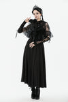 Gothic Lace Overlay Cape | Double Button Collar | Embroidered Lace Edging BW167