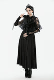 Gothic Lace Overlay Cape | Double Button Collar | Embroidered Lace Edging BW167