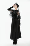 Gothic Lace Overlay Cape | Double Button Collar | Embroidered Lace Edging BW167