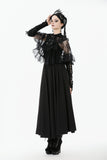 Gothic Lace Overlay Cape | Double Button Collar | Embroidered Lace Edging BW167