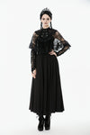 Gothic Lace Overlay Cape | Double Button Collar | Embroidered Lace Edging BW167