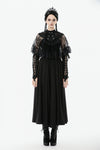 Gothic Lace Overlay Cape | Double Button Collar | Embroidered Lace Edging BW167