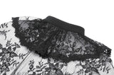 Gothic Lace Overlay Cape | Double Button Collar | Embroidered Lace Edging BW167