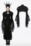 Noble Gothic Velvet Raven Cape BW168