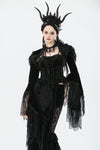 Noble Gothic Velvet Raven Cape BW168