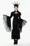 Noble Gothic Velvet Raven Cape BW168
