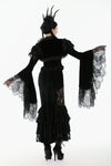 Noble Gothic Velvet Raven Cape BW168