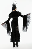 Noble Gothic Velvet Raven Cape BW168
