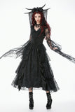 Gothic Deep-V Lace Bell Sleeve Cape BW177 - Gothlolibeauty