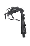 Fallen Stigmata Gothic Punk Cross Zipper One-Sleeve Leather Harness Top BW178